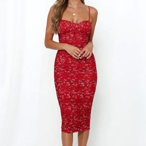 Hello Molly MIDI Red Dress - TAGS STILL ON IT